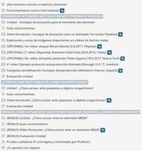 Contenido Curso de Protocolos de Autoprotección en Atentados Terroristas Yihadistas