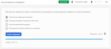 Pregunta tipo test Curso de Experto en Análisis de Inteligencia