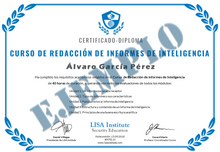 Diploma Curso de Redacción de Informes de Inteligencia