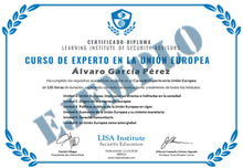 Diploma-Certificado Curso de Experto en la Unión Europea